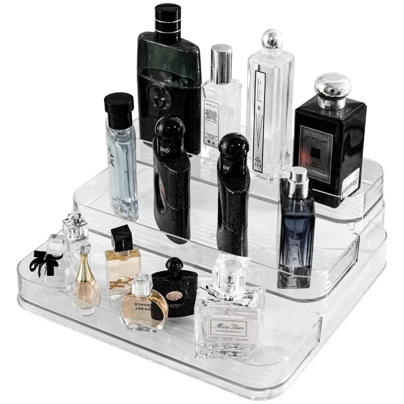 Acrylic Three-Layer Transparent Perfume Organizer Rack