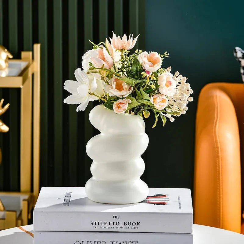 Plastic Spiral White Vase