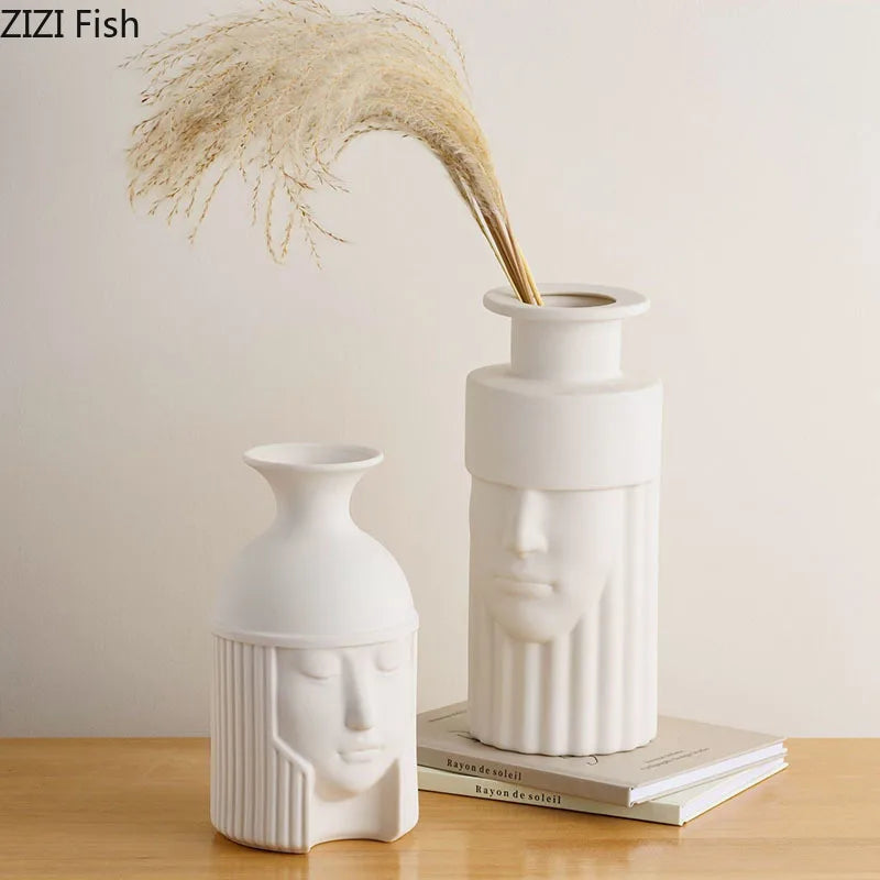 Creative Warrior Head Ceramic Vase