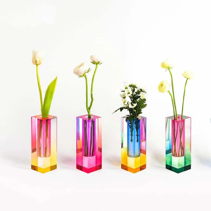 High-Quality Geometric Acrylic Vase