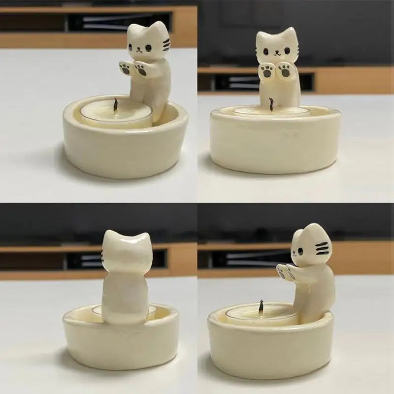 Aromatherapy Cute Kitten Candle Holder