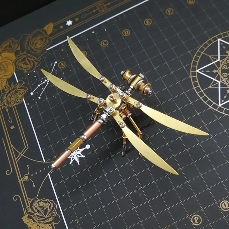 Mechanical Steampunk Metal Dragonfly Model