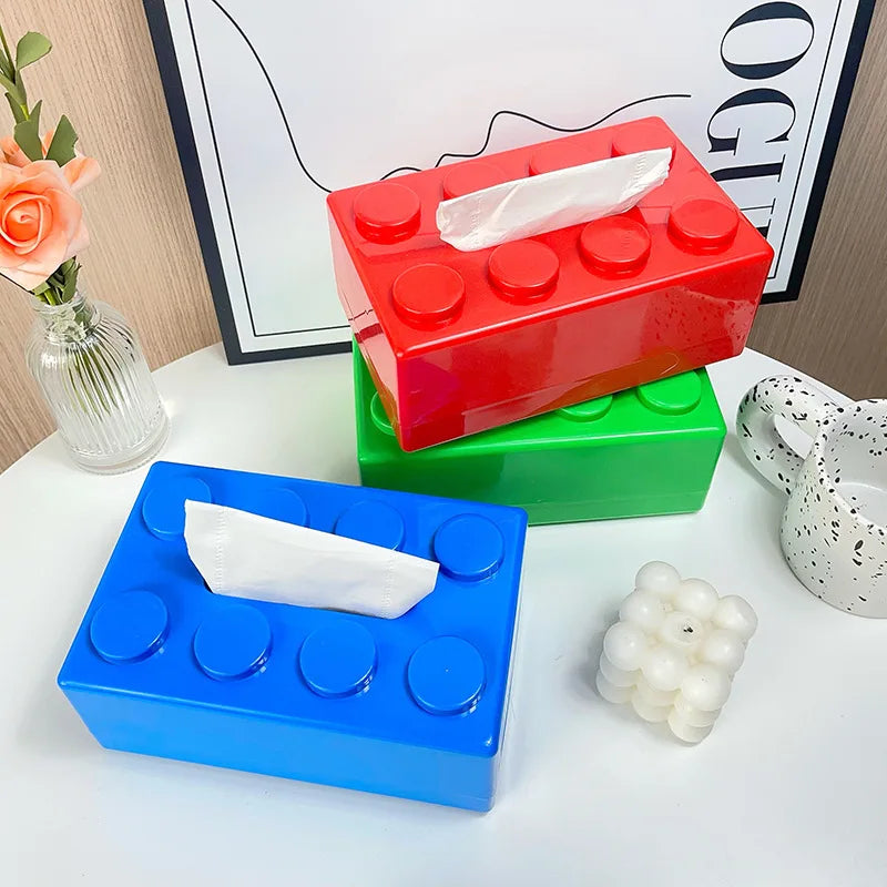 Building Blocks Tissue Box With Spring