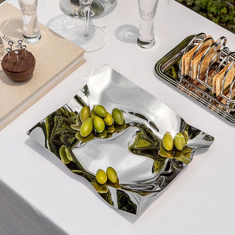 Mirror Polish Stainless Steel Decor Dish