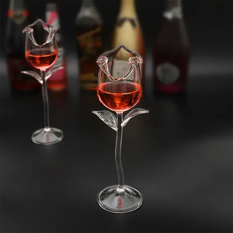 Rose Flower Wine Glass Set- Cocktail Cup