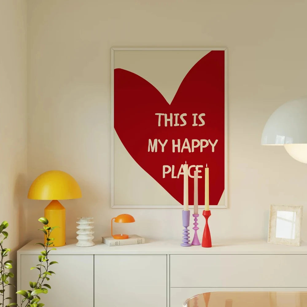 Trendy Red Heart Wall Art