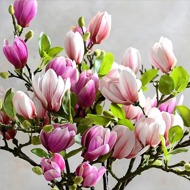 Artificial Silk Magnolia Branch Flowers