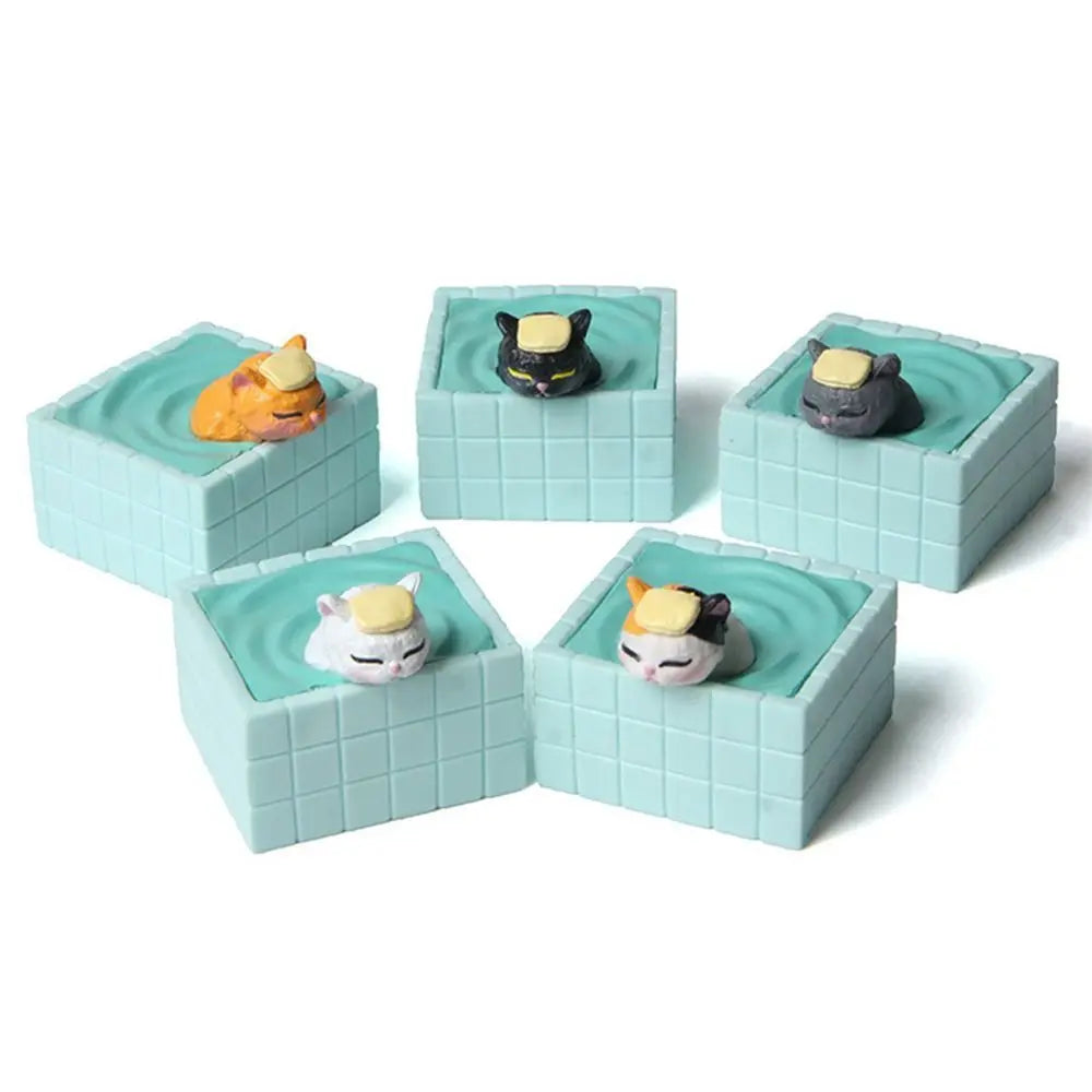 Cute Resin Cat in Bathtub Figurine