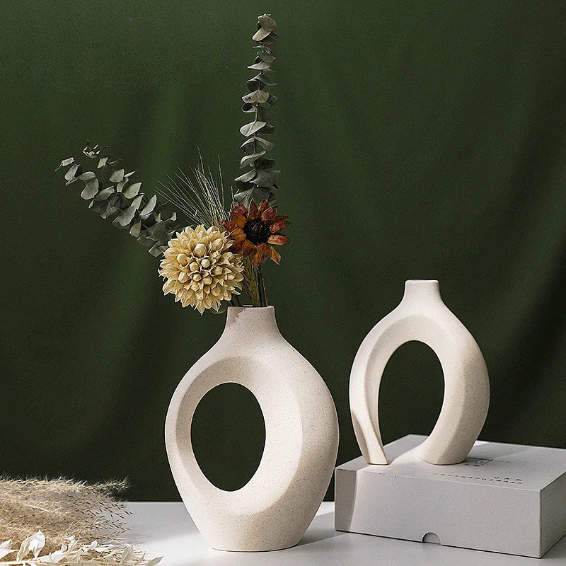 Circular Hollow Ceramic Vase