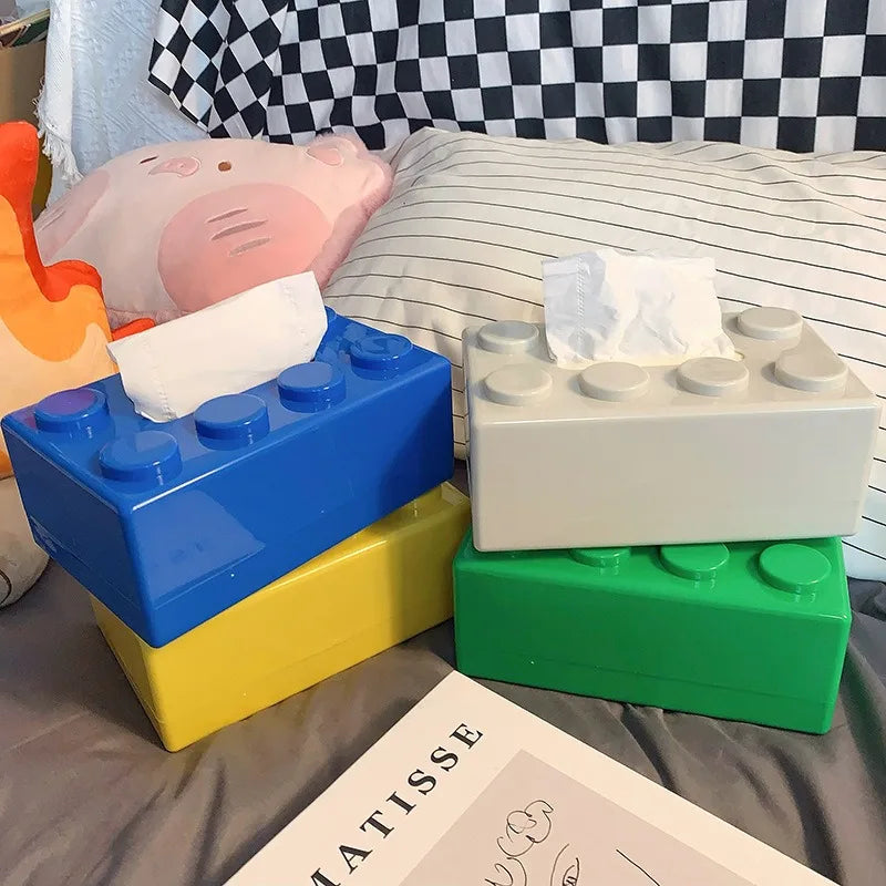 Building Blocks Tissue Box With Spring