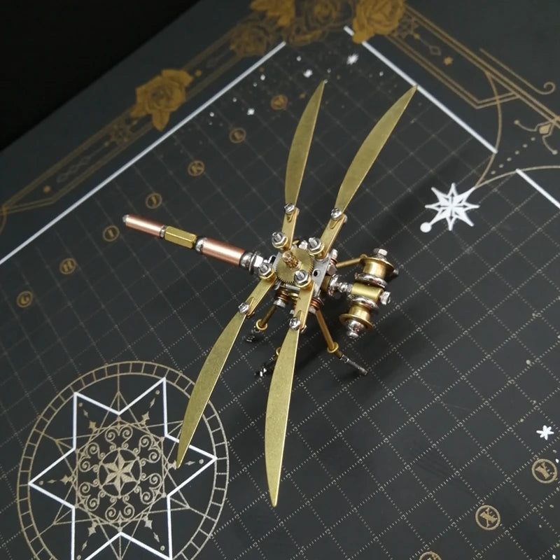 Mechanical Steampunk Metal Dragonfly Model