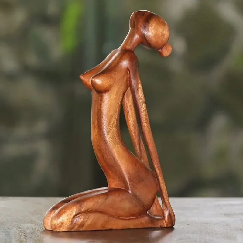 Meditative Wooden Yoga Sculpture