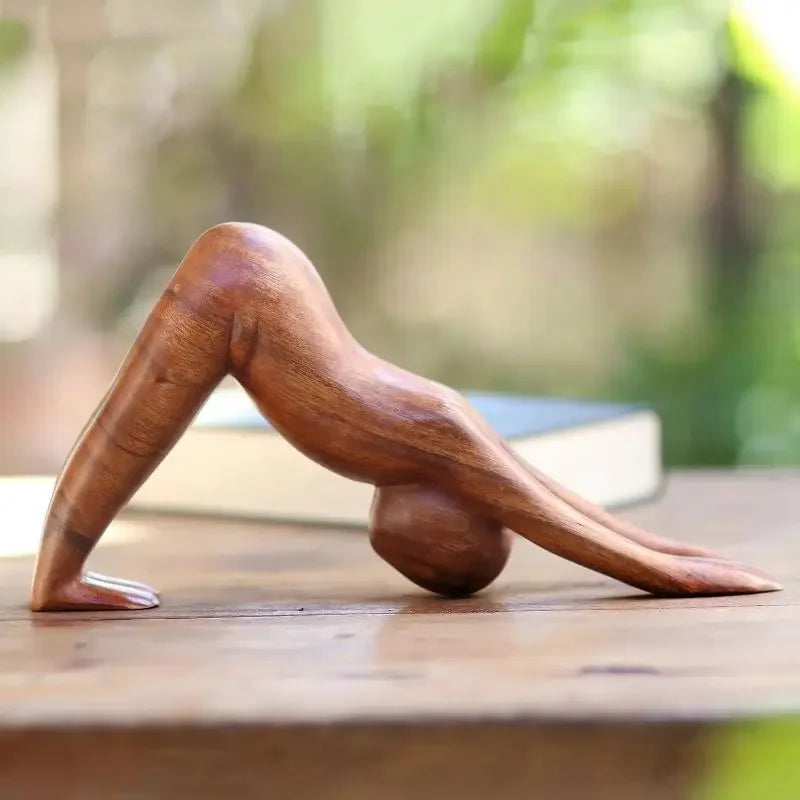 Meditative Wooden Yoga Sculpture