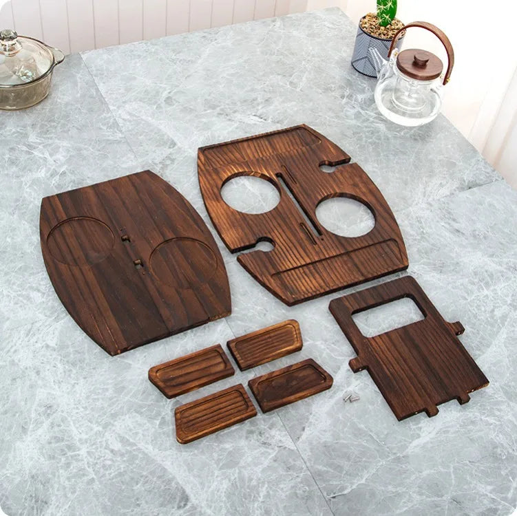 Wooden Wine and Glass Holder and Charcuterie Board