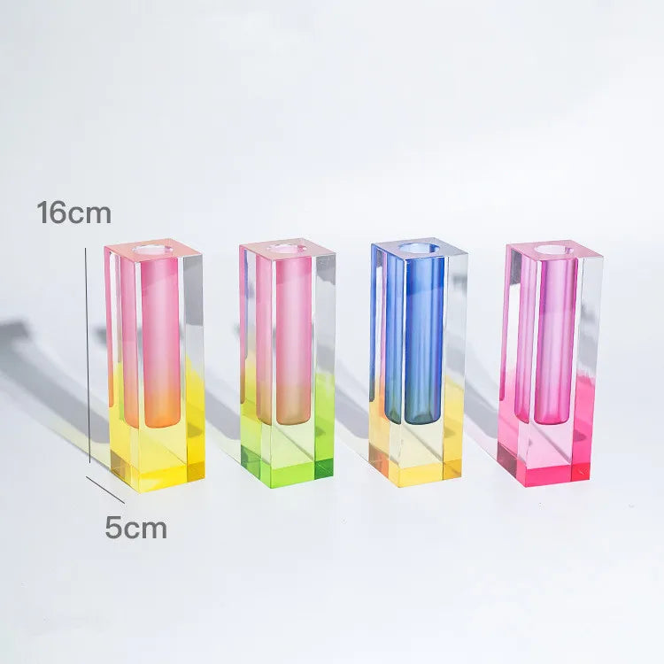 High-Quality Geometric Acrylic Vase