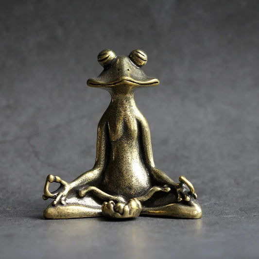 Enhance your space with the Antique Brass Meditation Zen Frog Statue Incense Burner, blending charm and tranquility for perfect home decor.