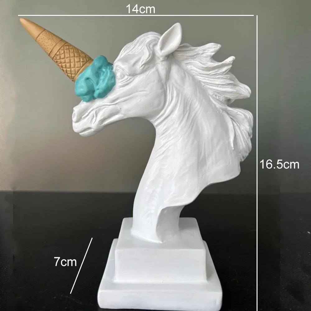 Resin Ice Cream Unicorn Sculpture