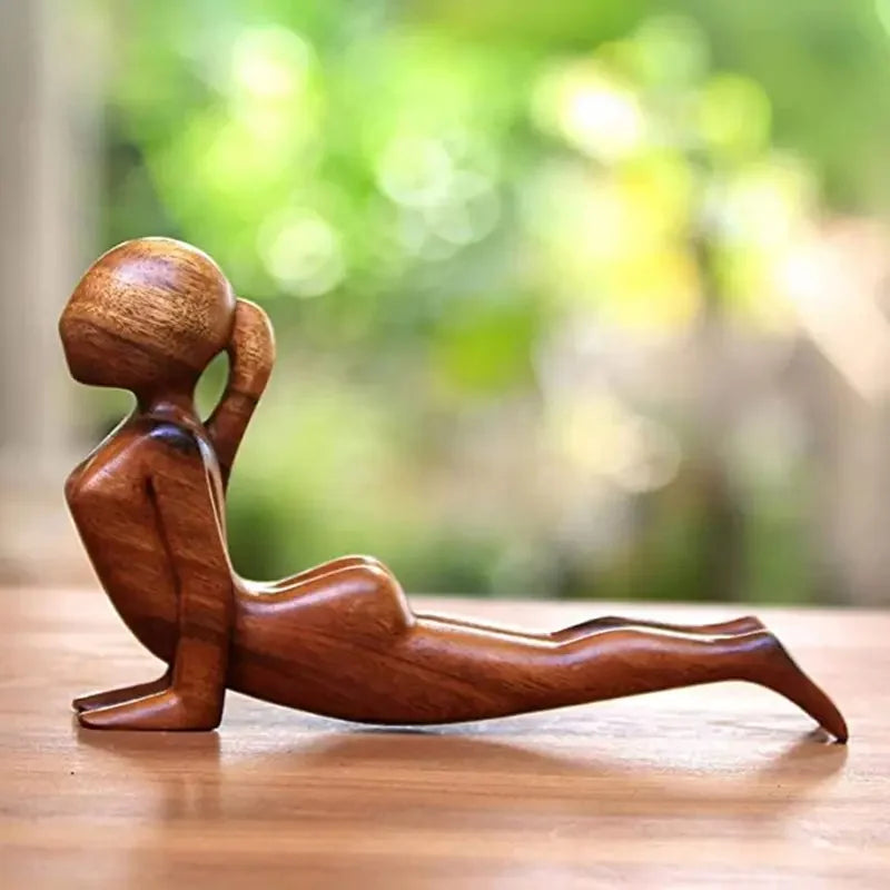 Meditative Wooden Yoga Sculpture