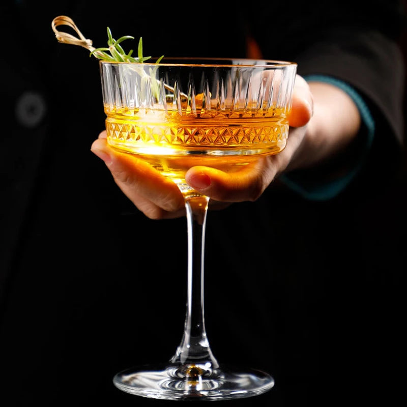 European Carved Cocktail Glasses