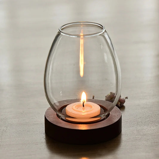 Enhance your special occasions with the Transparent Glass Candle Holder. Retro oil lamp design creates a romantic ambiance with soft, inviting light for any event.