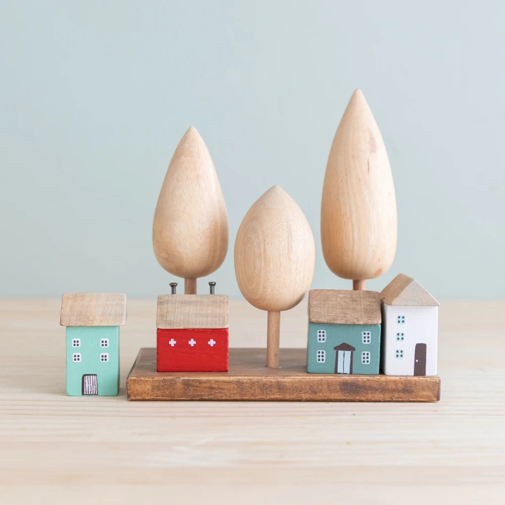 Miniature Wooden House Ornaments