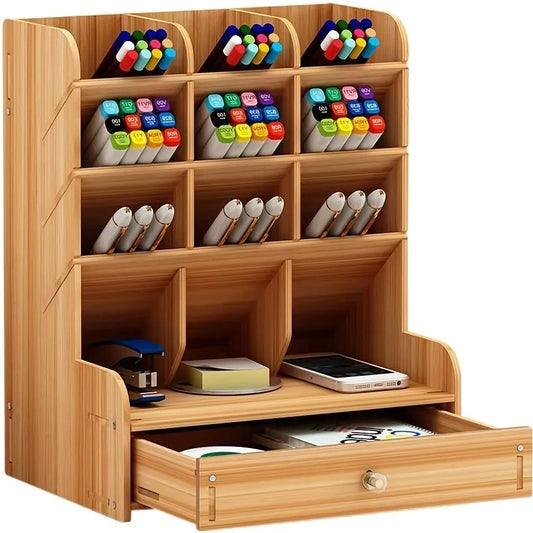 Enhance your workspace with our Wooden Desk Organizer. Functional and elegant, it holds pens, pencils, and more. Customize your setup with DIY options.