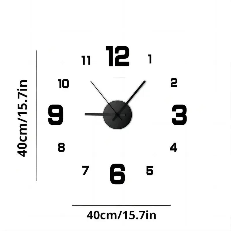 Frameless 3D Wall Clock Decor