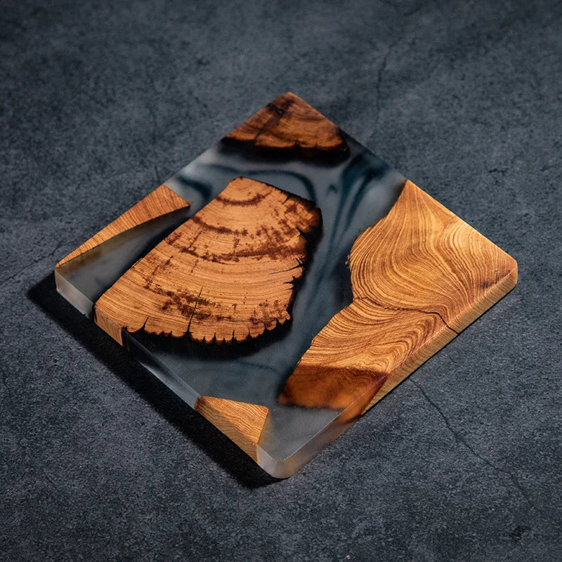 Japanese Style Wood and Resin Non-Slip Coasters