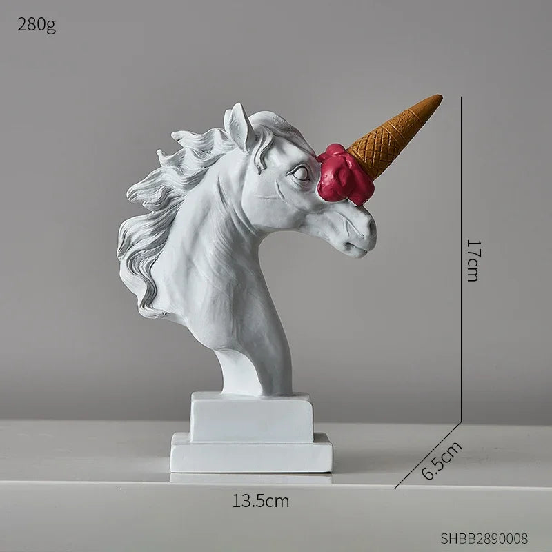 Resin Ice Cream Unicorn Sculpture