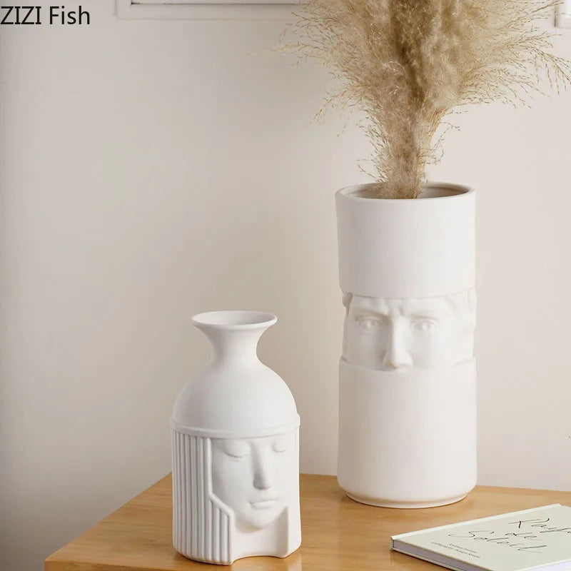 Creative Warrior Head Ceramic Vase