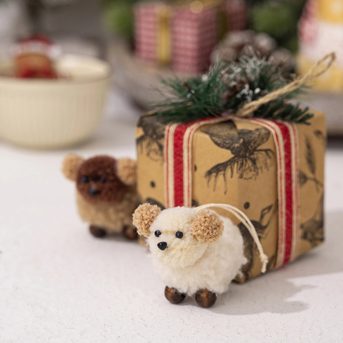 Cute Puppy Felt Christmas Ornaments