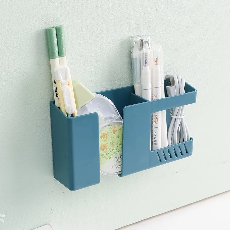 Multifunctional Wall Mounted Storage Rack for Phones & Remotes