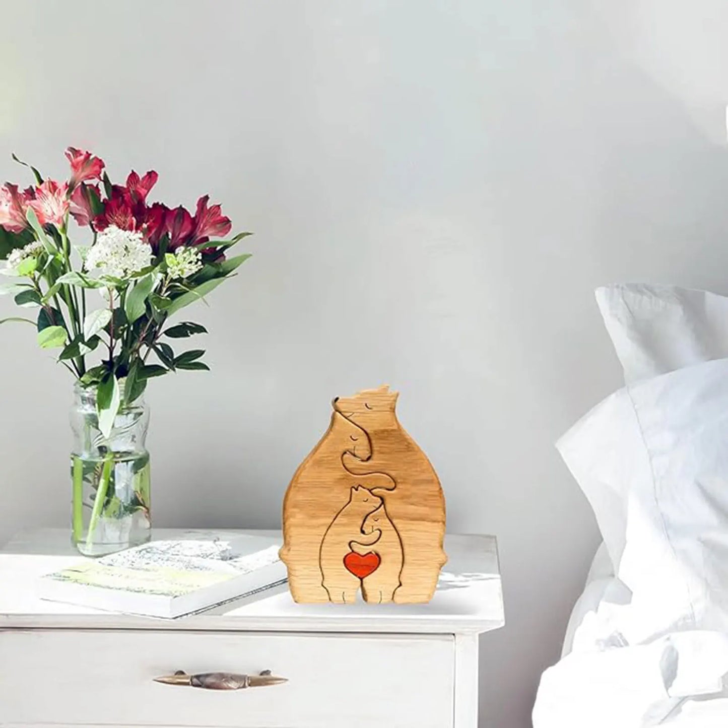 Cute Wooden Bear Family Puzzle for Home Decor and Gifts