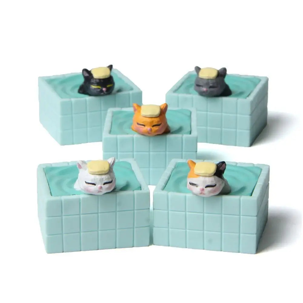 Cute Resin Cat in Bathtub Figurine