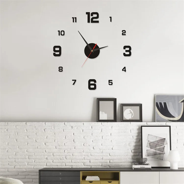 Frameless 3D Wall Clock Decor