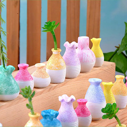 Explore our charming Miniature Vase collection, crafted from durable resin for garden and dollhouse decoration. Handmade with meticulous design.