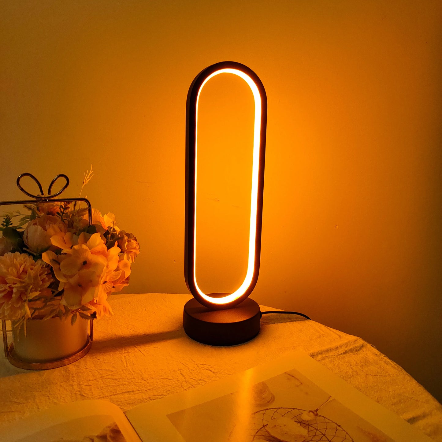 Three-Color Dimming Ring Night Lamp