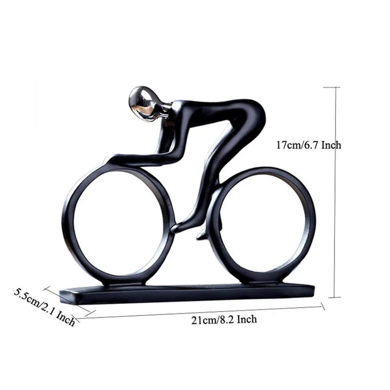 Abstract Resin Cyclist Figurine