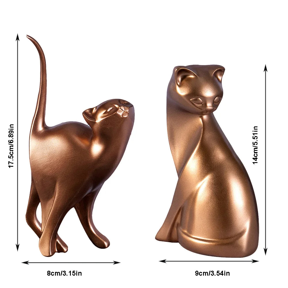 Golden Couples Cat Figurine