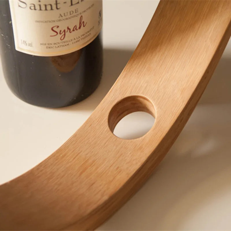 Modern Hanging Bamboo Wine Bottle Rack