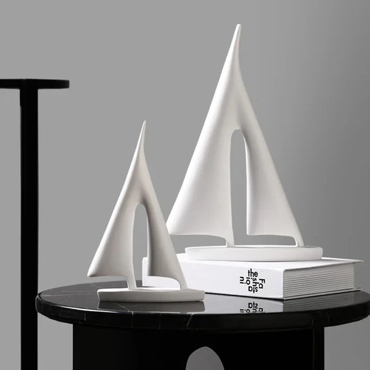 Elevate your home decor with our Nordic Modern Black and White Sailboat Model, a chic and versatile piece for any living space.