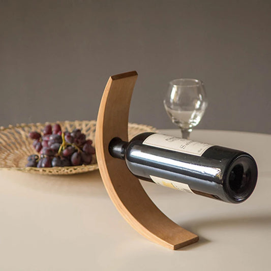 Showcase your wine collection with the Modern Bar Wooden Balanced Wine Bottle Rack. Stylish bamboo design balances bottles horizontally, enhancing any space.