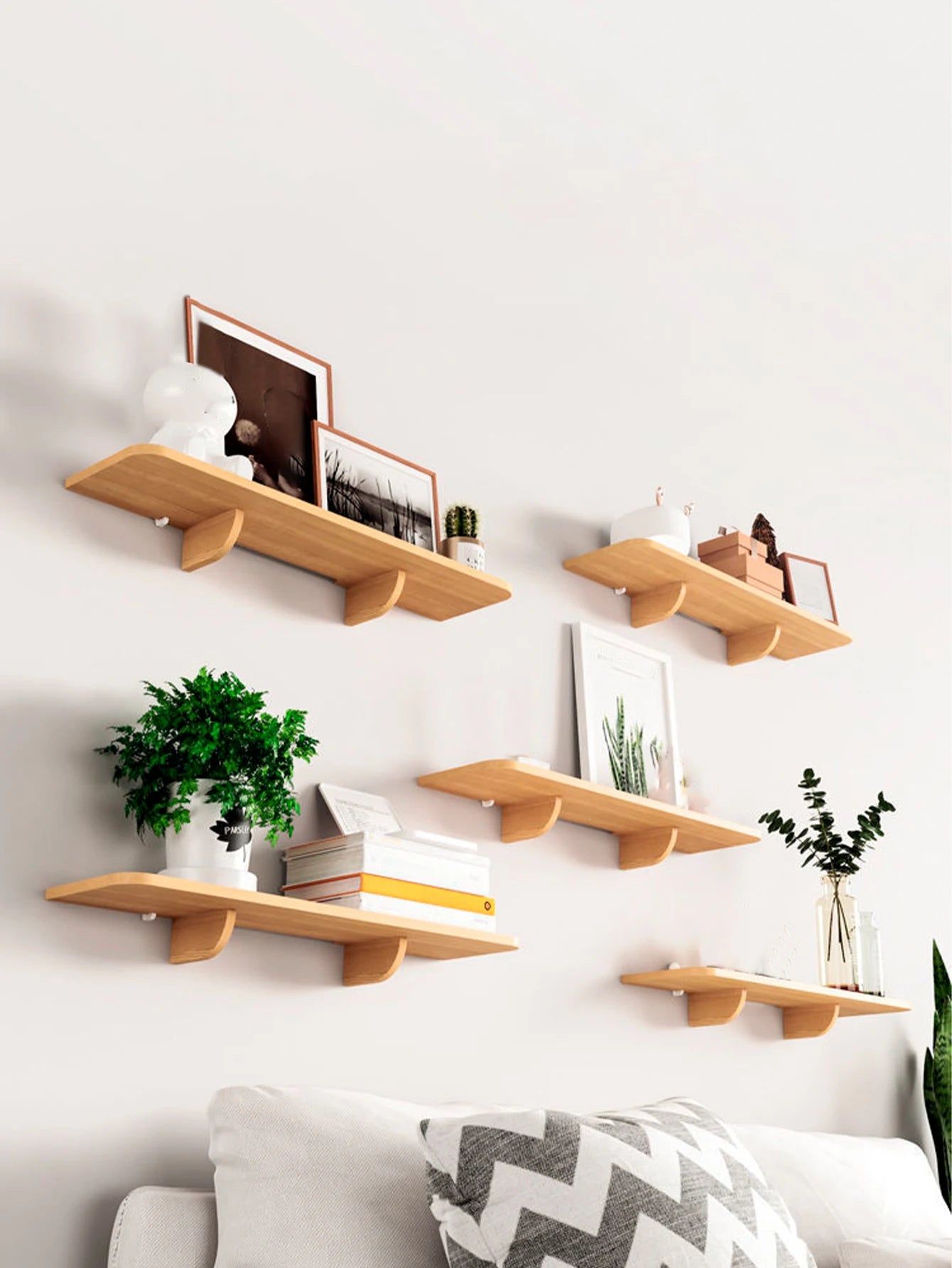 Wood wall mounted storage rack