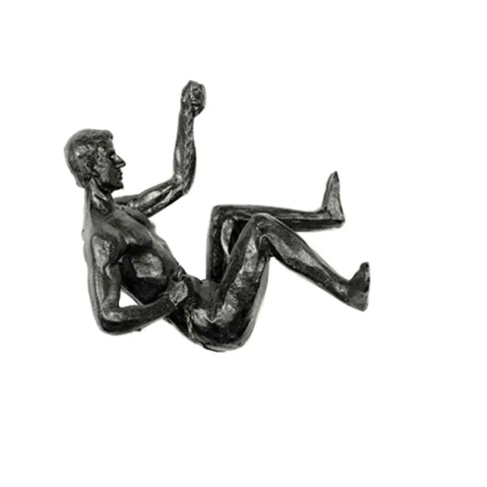 Rock Climbing Man Resin Wall Hanging Sculpture