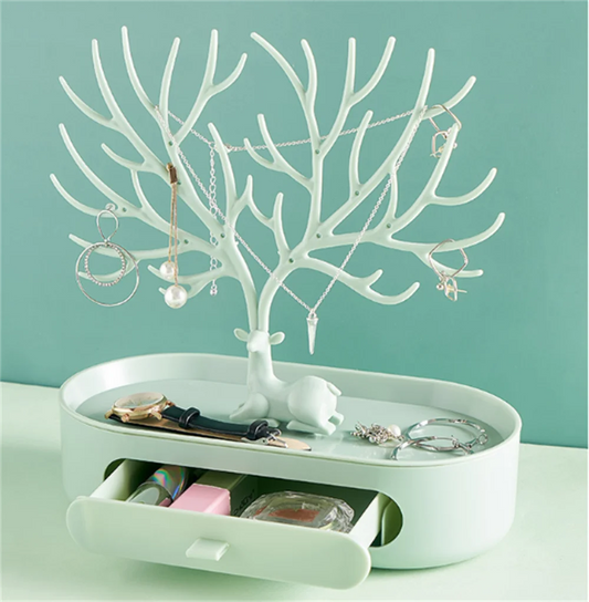 Organize your jewelry with style using our Jewelry Display Stand Tray Tree Storage Rack. Elegant tree design, multiple branches, and a base tray for practical and sophisticated storage.