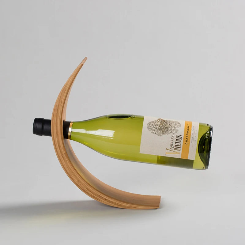 Modern Hanging Bamboo Wine Bottle Rack