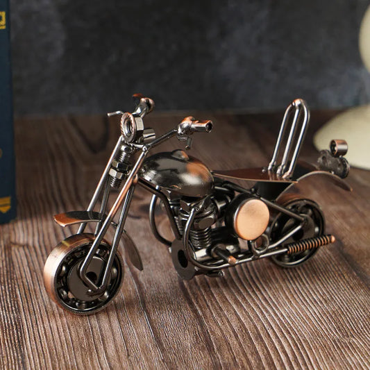 Embrace vintage charm with the Retro Iron Art Motorcycle Model. Crafted from durable iron, this detailed Harley replica adds timeless style to any space.