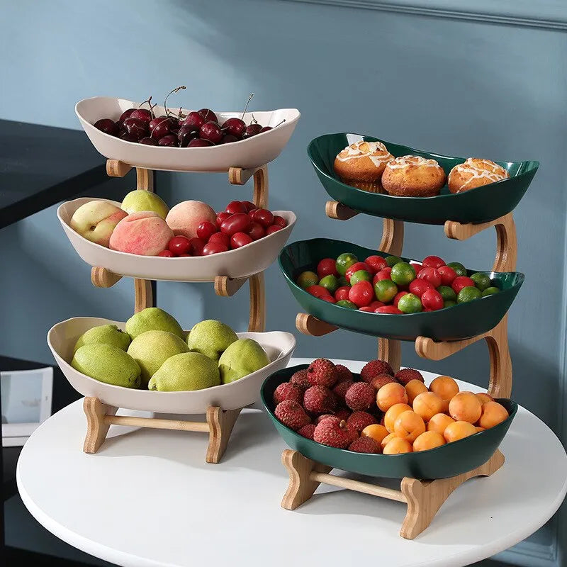 Serve fruits, cakes, or candies separately with our durable, partitioned oval plate. Elegant design, multiple colors and layers, maximizes space.