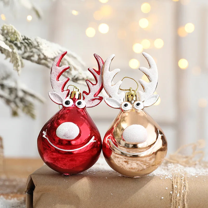 Set of 2 Elk Christmas Ball Ornaments