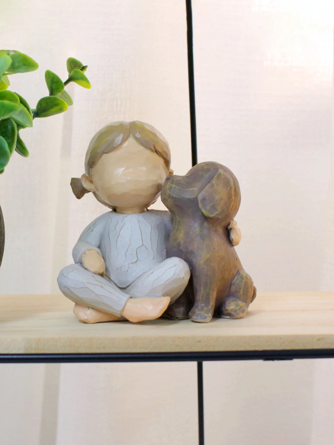 Angel Girl And Dog Resin Statue